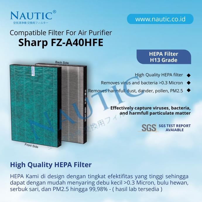 Hepa Filter Sharp KC A40 KC-A40Y KC-840Y/E KC-940Y/E KC-C70E FZ-A40HFE