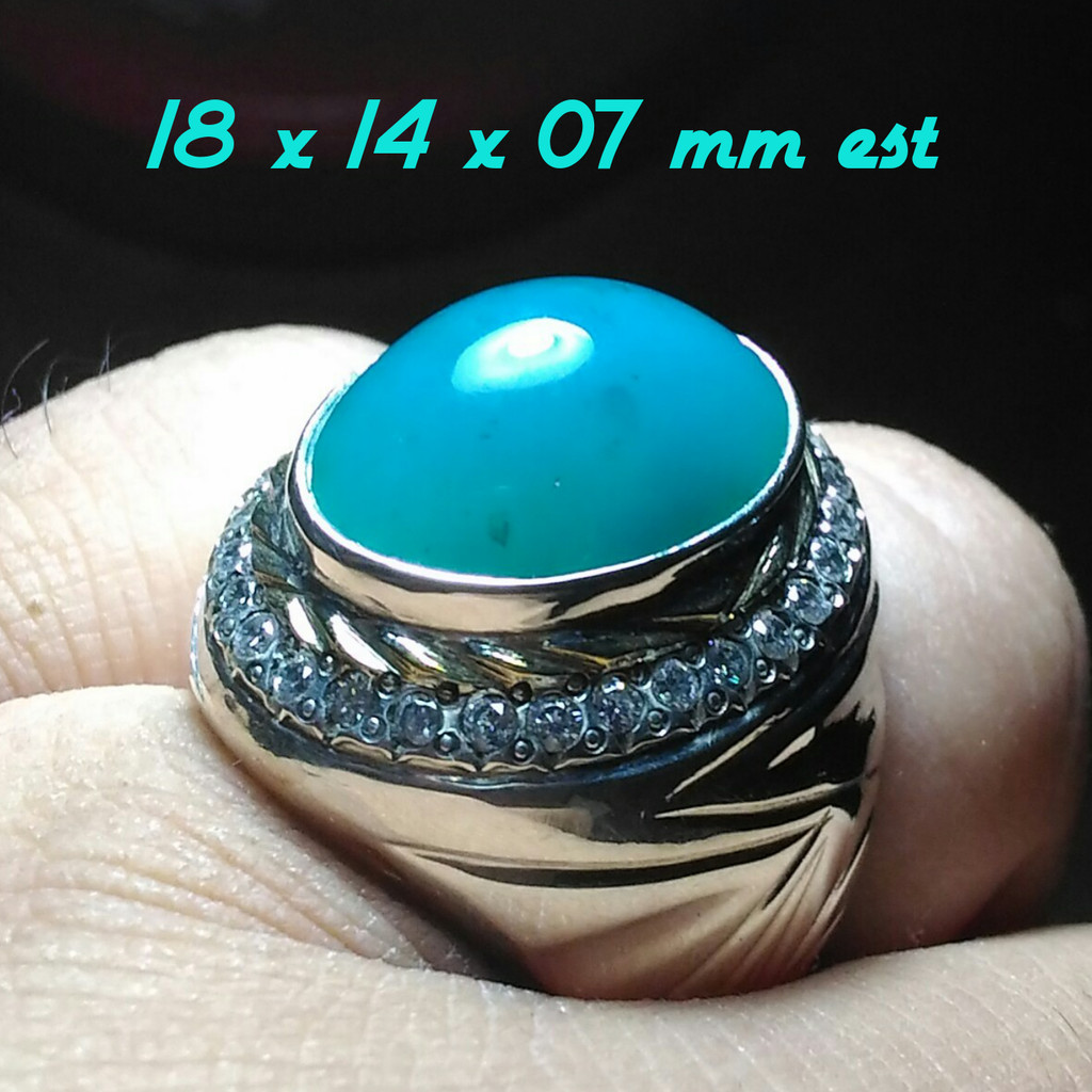 Batu alam Bacan Doko Majiko Super Istimewa Top Kristal Kolektor Item Ring Perak Murni Tebal HM with Zircon Elegan Mewah