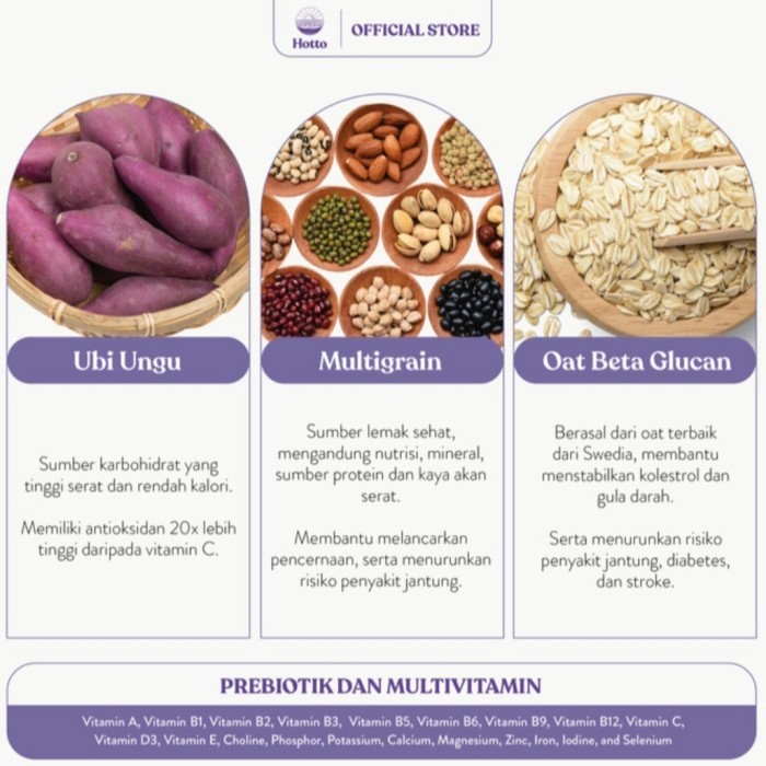 

Hotto Purto Multigrain With Purple Potato 1 Pouch BPOM Halal