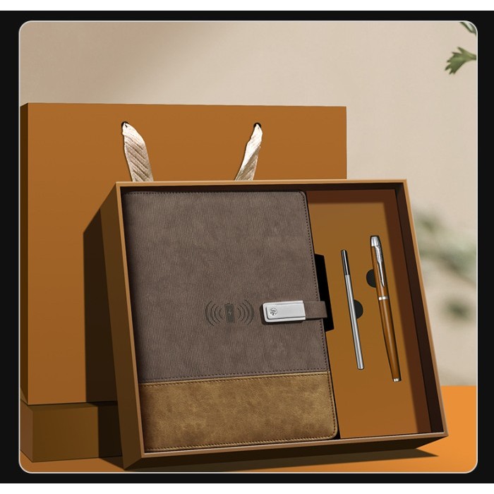

Notebook Buku Catatan Agenda Wireless Charging Power Bank Gift Set
