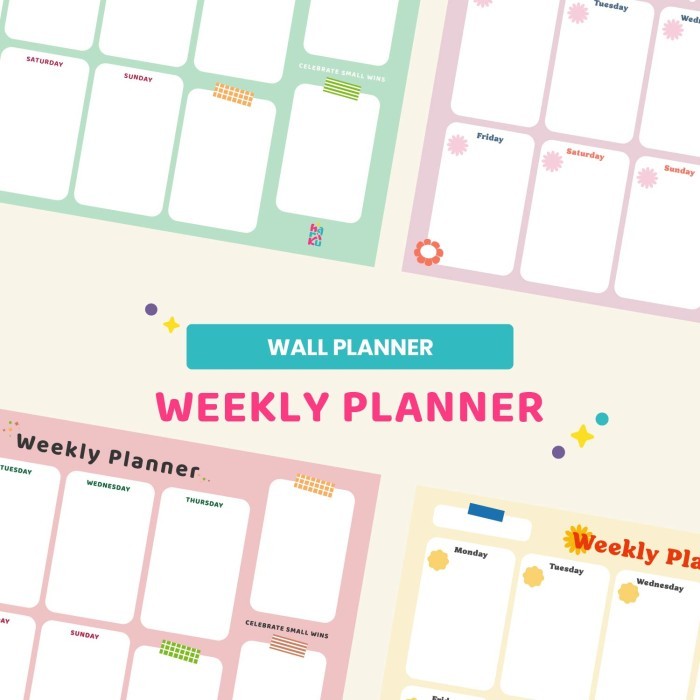 

Weekly Planner Schedule Board - Wall Planner - Hariku Studio