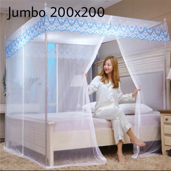 HOT SALE Kelambu Nyamuk Kain Tebal Ukuran Jumbo 200x200 Kelambu Tidur Dewasa