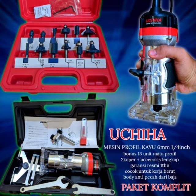 PROMO promo mesin profil komplit mata profil ukir kayu 12pcs uchiha japan