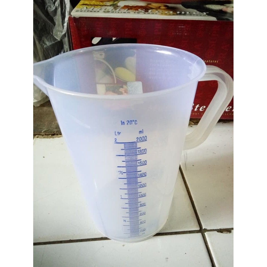 GELAS UKUR / GELAS TAKARAN 2 LITER GREEN LEAF SANGAT TEBAL