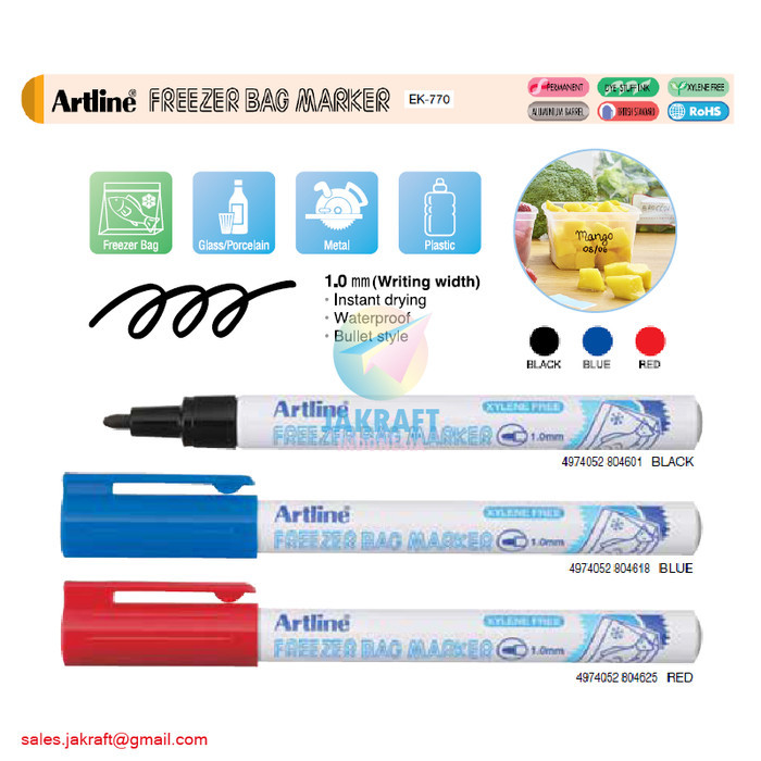 

Spidol Freezer Bag Permanen Artline Permanent Marker Ek-770 Anti Air