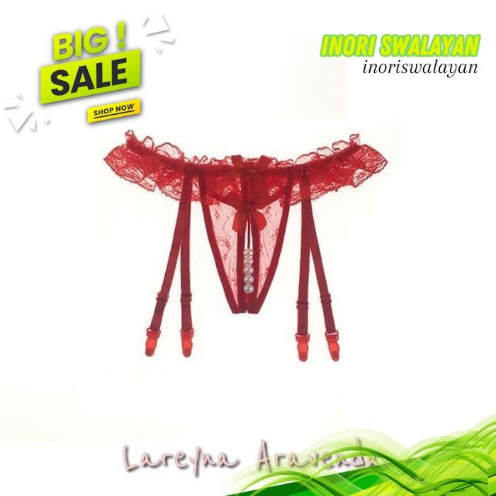 CROTCHLESS TALI GARTER BELT CELANA DALAM MUTIARA LACE CROTCHLESS TALI GARTER BELT SEXY CD DIJAMIN GR
