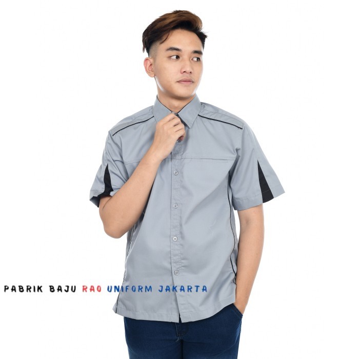 New.. Baju Kerja Murah Tangan Pendek Kemeja Kantor Seragam Karyawan Perusaha