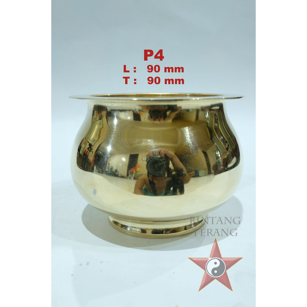 Tempat Bakar Dupa Hiolo P4 Polos Kuningan