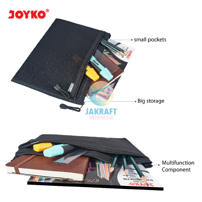 

Document Bag Jaring Zipper Joyko Dcb-49 B5 Busa Foam Empuk Hitam Buku Tulis Boxi Maxi Campus Binder