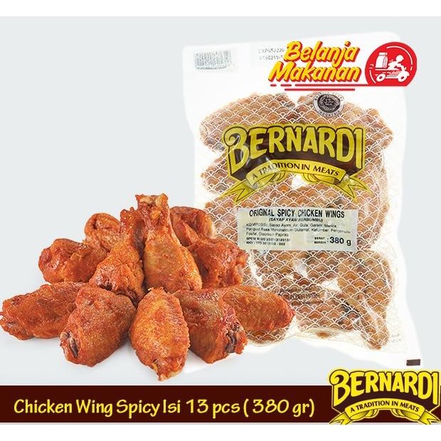 

diskon! bernardi original spicy chicken wings 380gr isi 16 pcs