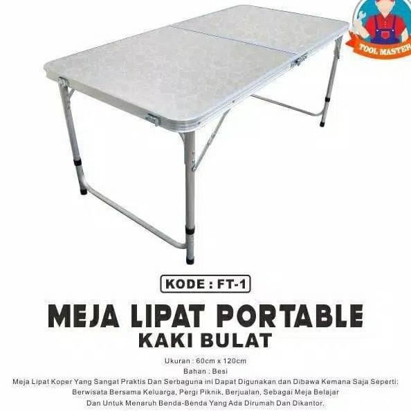 Meja Lipat Portabel Koper Serbaguna 120cm x 60cm x 70cm WJM Makassar