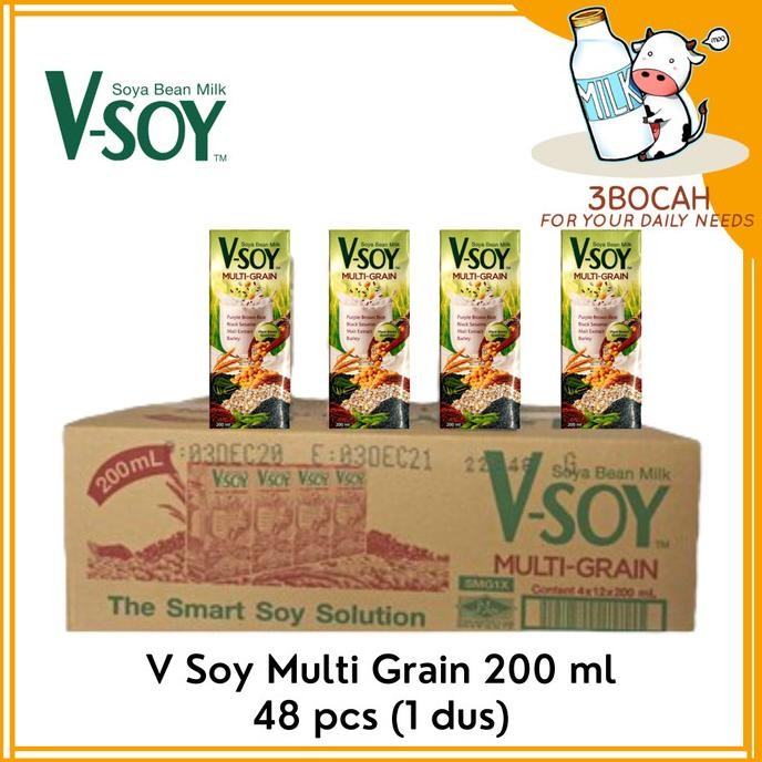 

Vsoy Multigrain 200 ml Karton | V-Soy Susu Kedelai 200ml Impor Premium L88s