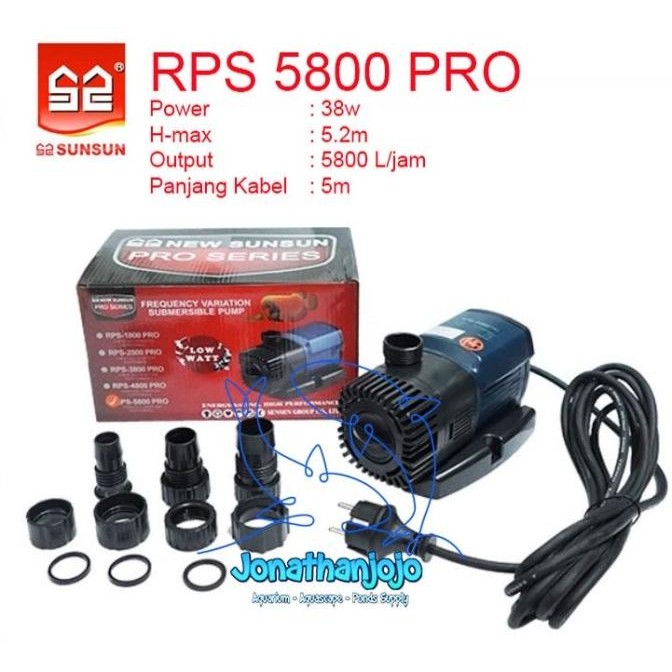 Sunsun RPS 5800 8000 10000 12000 14000 16000 Serie Pompa hemat listrik Low watt aquarium kolam Koi B