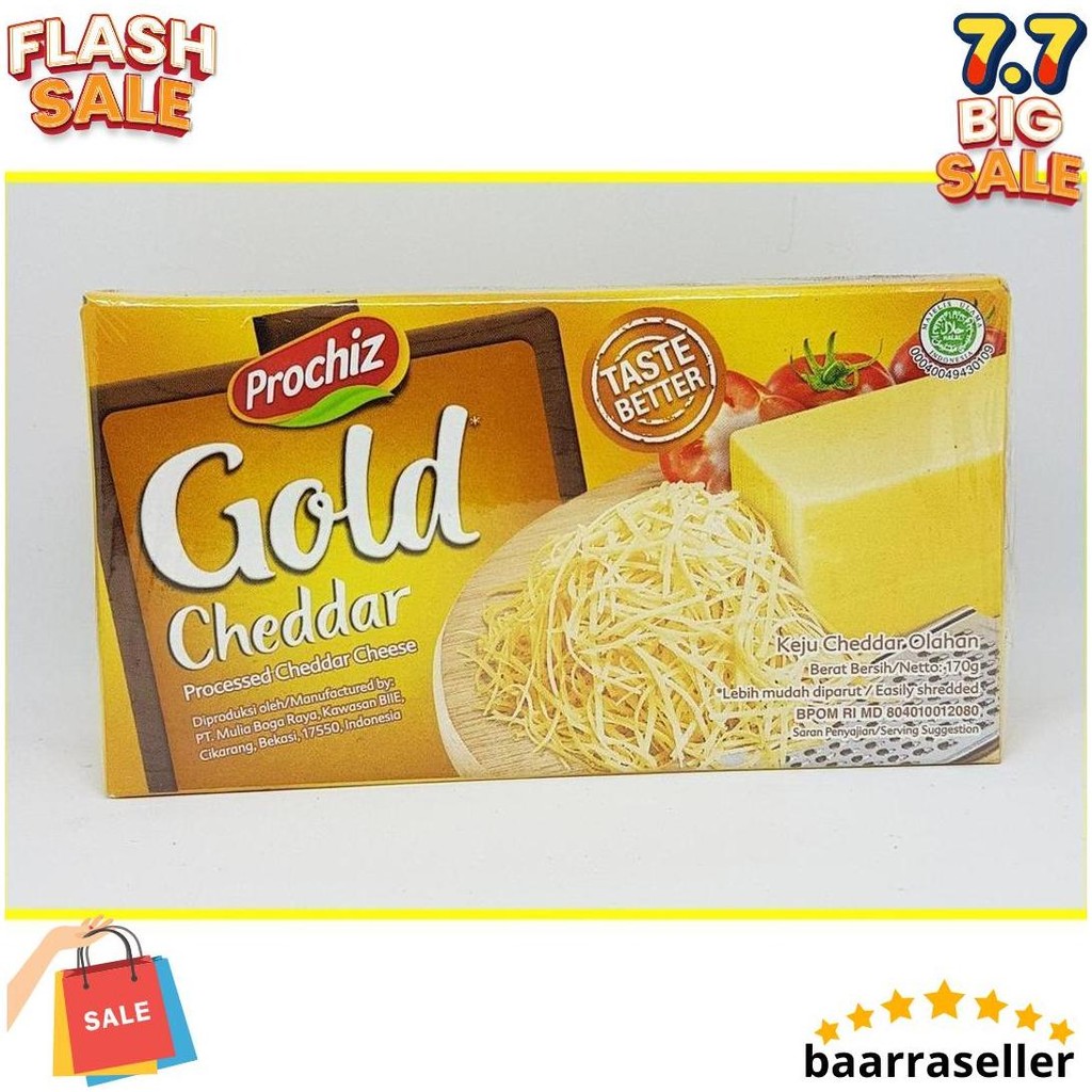 

Keju Prochiz Gold Cheddar 170 Gr Original Produk
