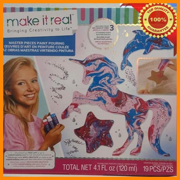 

(BEC) SALE: MAKE IT REAL MASTER PIECES PAINT POURING 19PCS 120ML ORI 8+
