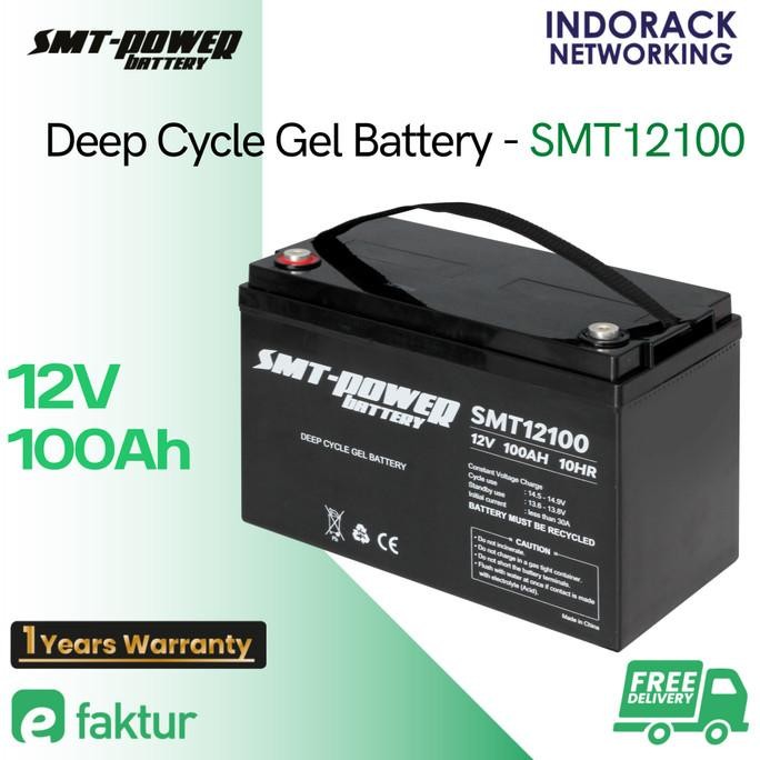 Samoto Battery 12V 100Ah Baterai Aki Kering Ups Smt Power Smt12100