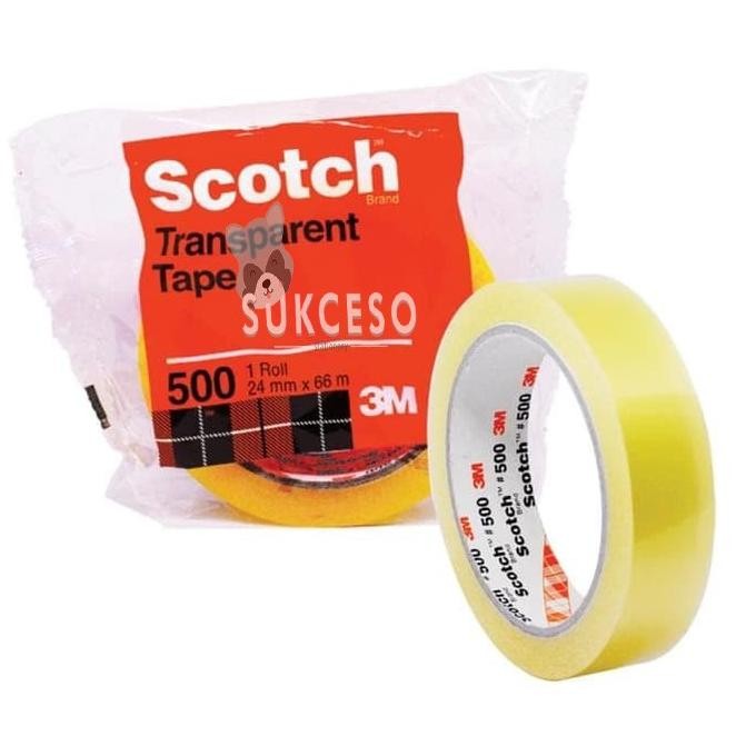 

Sale 3M Scotch Transparent Tape 500 24Mm X 66M / Isolasi Bening Murah