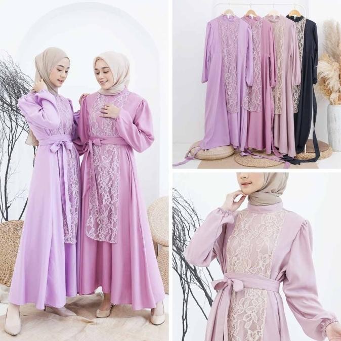 JH Gamis fashion muslim abidah l baju muslim gamis brukat gamis kondangan