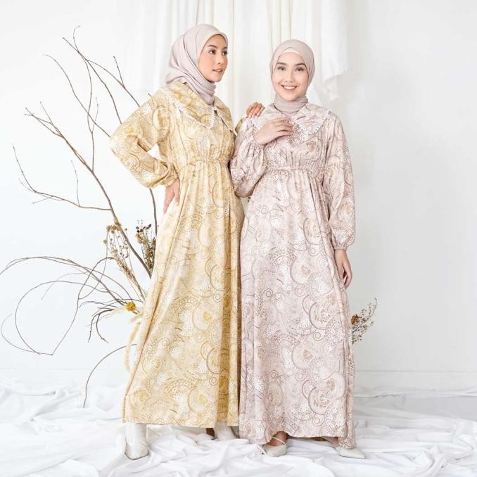 JH Maxi dress satin silk l baju muslim gamis lebaran gamis satin silk wan