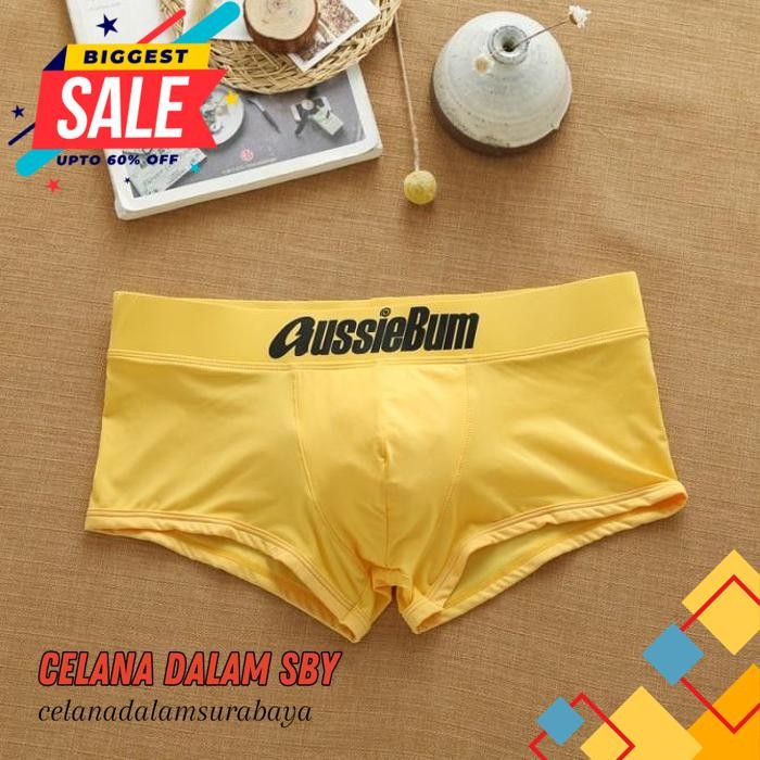 PRIA CELANA DALAM AUSSIEBUM MEN BOXER TRUNK PRIA CELANA DALAM BOXER PRIA YELLOW MY DIJAMIN GRATIS ON