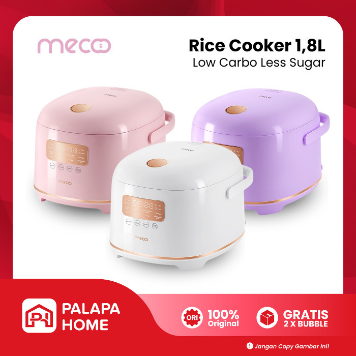 TERLARIS Rice Cooker Mecco Low Carbo Sugar Watt 1.8 Liter Mejikom Mecoo Meco