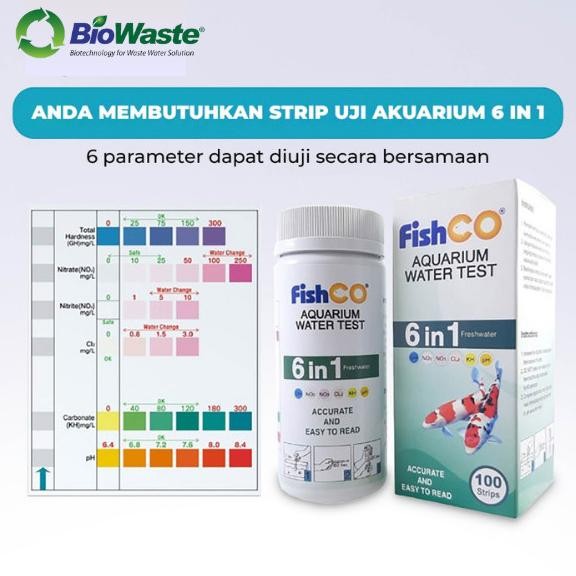 

sale! biowaste water test paper air kolam 100 strips alat pengukur kualitas air kertas uji air akuarium