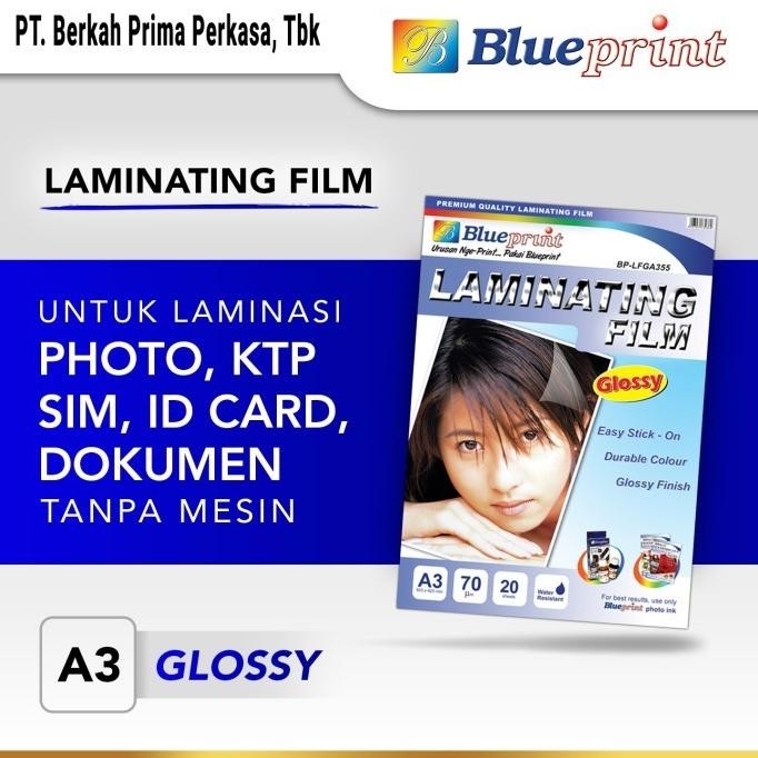 

sale! kertas film laminating a3 blueprint laminating glossy cold - 20 lembar