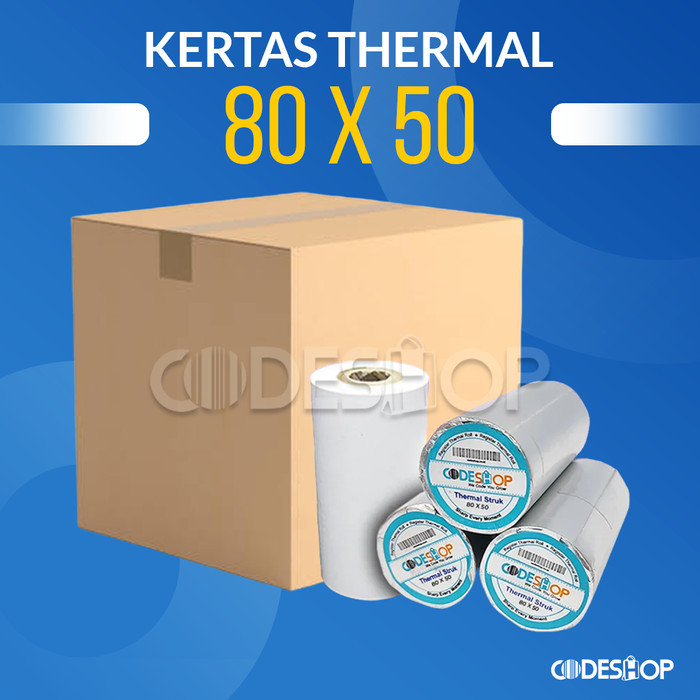 

1 Dus - Kertas Thermal Codeshop 80 x 50 mm Cetak Struk Kasir