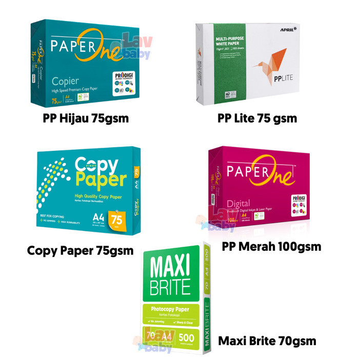 

Kertas HVS A4 PP Lite Maxi Brite Paperone 70gr 75gr