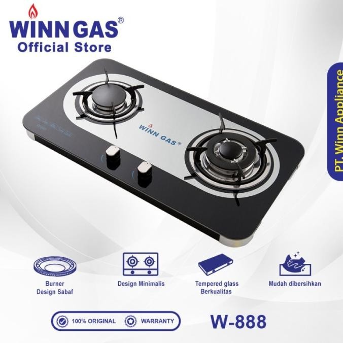 KOMPOR GAS 2 TUNGKU WINN GAS W-888 (TANAM)