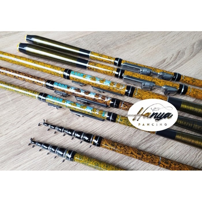 Pancing Set Joran Tegek Kolong Oregon Batik Ring 360 450 540 Carbon Siap Pakai