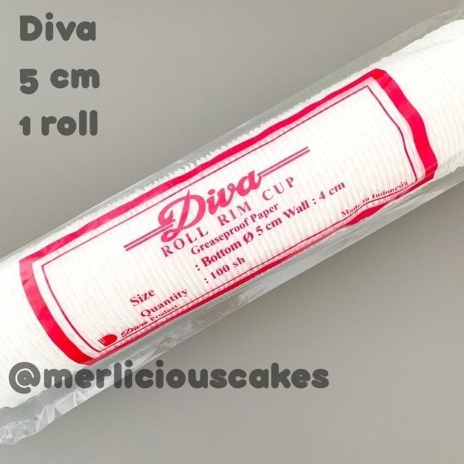 

sale! 1 roll diva cupcake cases putih 5 cm paper cup kertas muffin 100 pcs