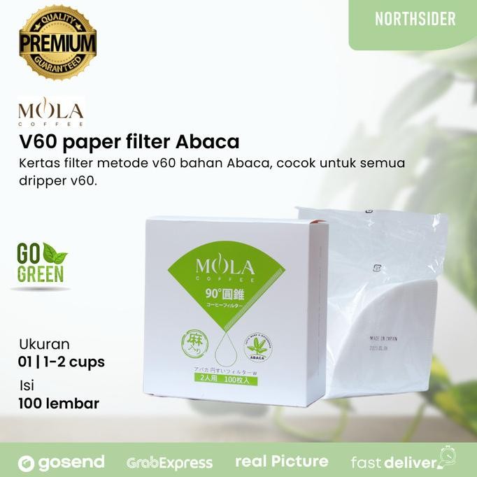 

sale! mola paper filter v60-01w abaca - kertas filter kopi 100 pcs white