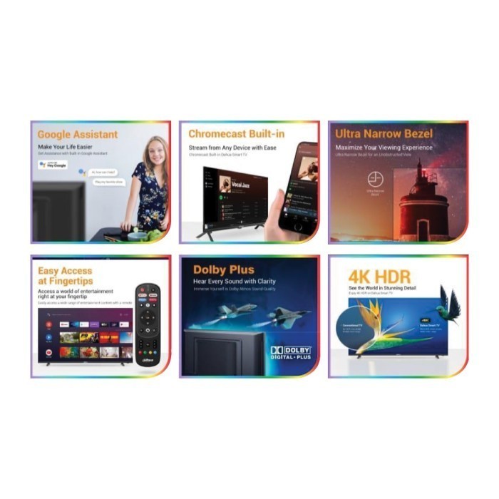 SMART TV ANDROID DAHUA SD400 43 INCH IPS 4K HDR10 DOLBY PLUS RESMI