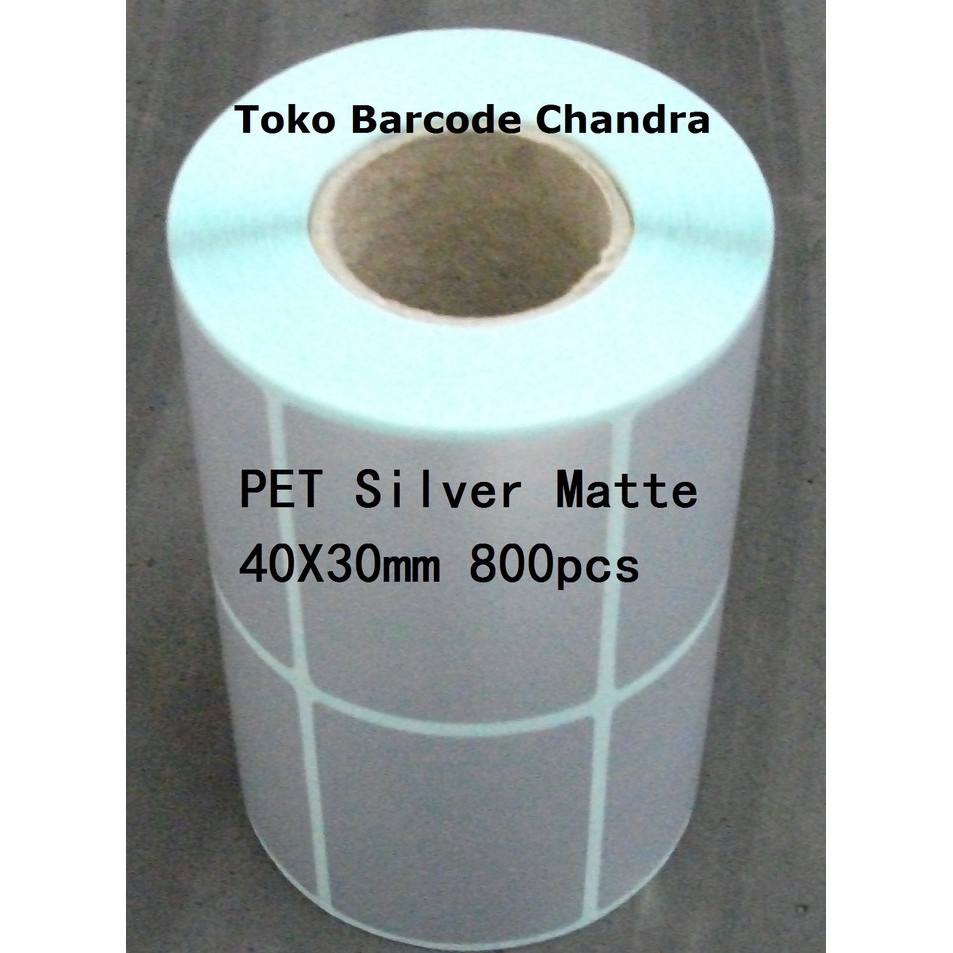 

TERLARIS! Silver Pett Mate 40x30mm 2line 800pcs Gap core 1" Label Stiker Barcode