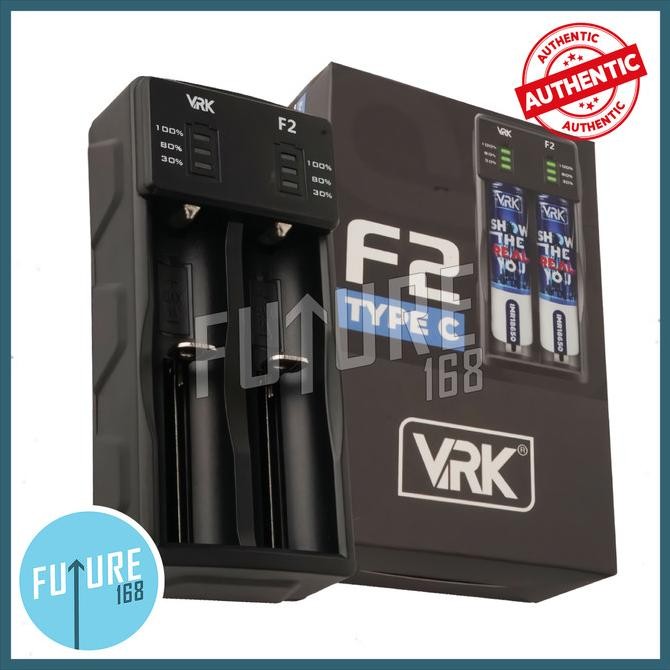 ori - vrk f2 battery charger 2 slot 18650 / 26650 cas baterai type c