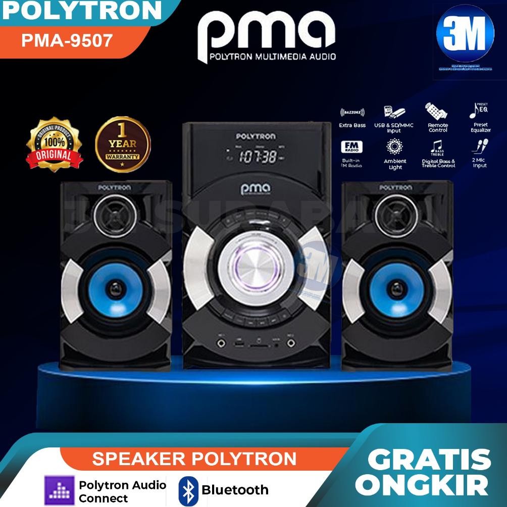 ngel speaker bluetooth polytron pma 9507 / 9527 100% ori | speaker polytron pma 9507 / 9527 | spiker