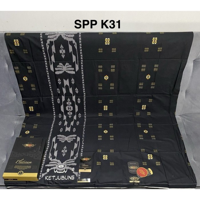 SARUNG KETJUBUNG PLATINUM GOLD SPP HITAM PUTIH