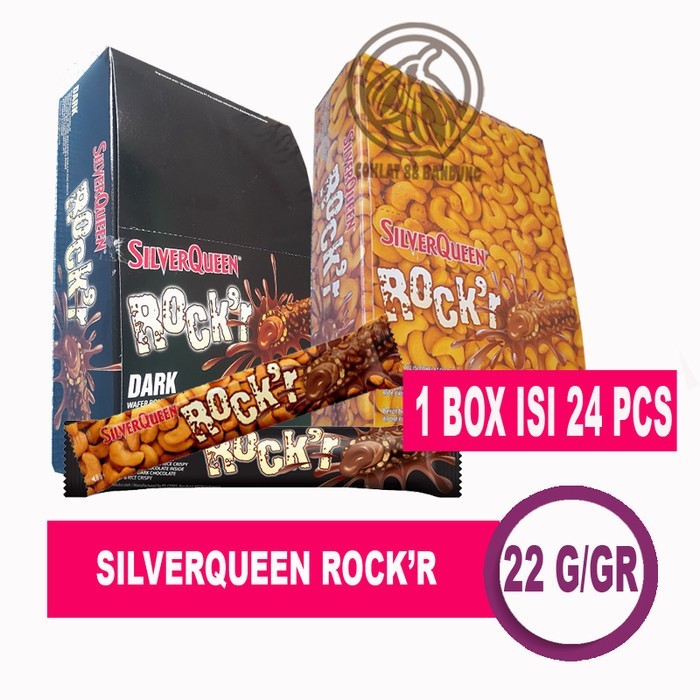 

SILVERQUEEN ROCKR BOX ISI 24 PCS X 22GR, SILVER QUEEN ROCK'R 22 GRAM