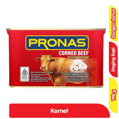 

Pronas Kornet Daging Sapi dengan Jamur Kaleng 198 g