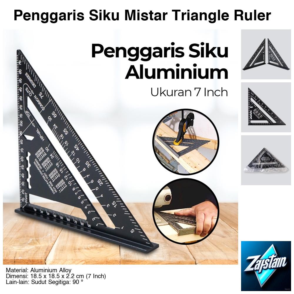 

Penggaris Siku Mistar Triangle Ruler Aluminium 7 Inch - A10D01