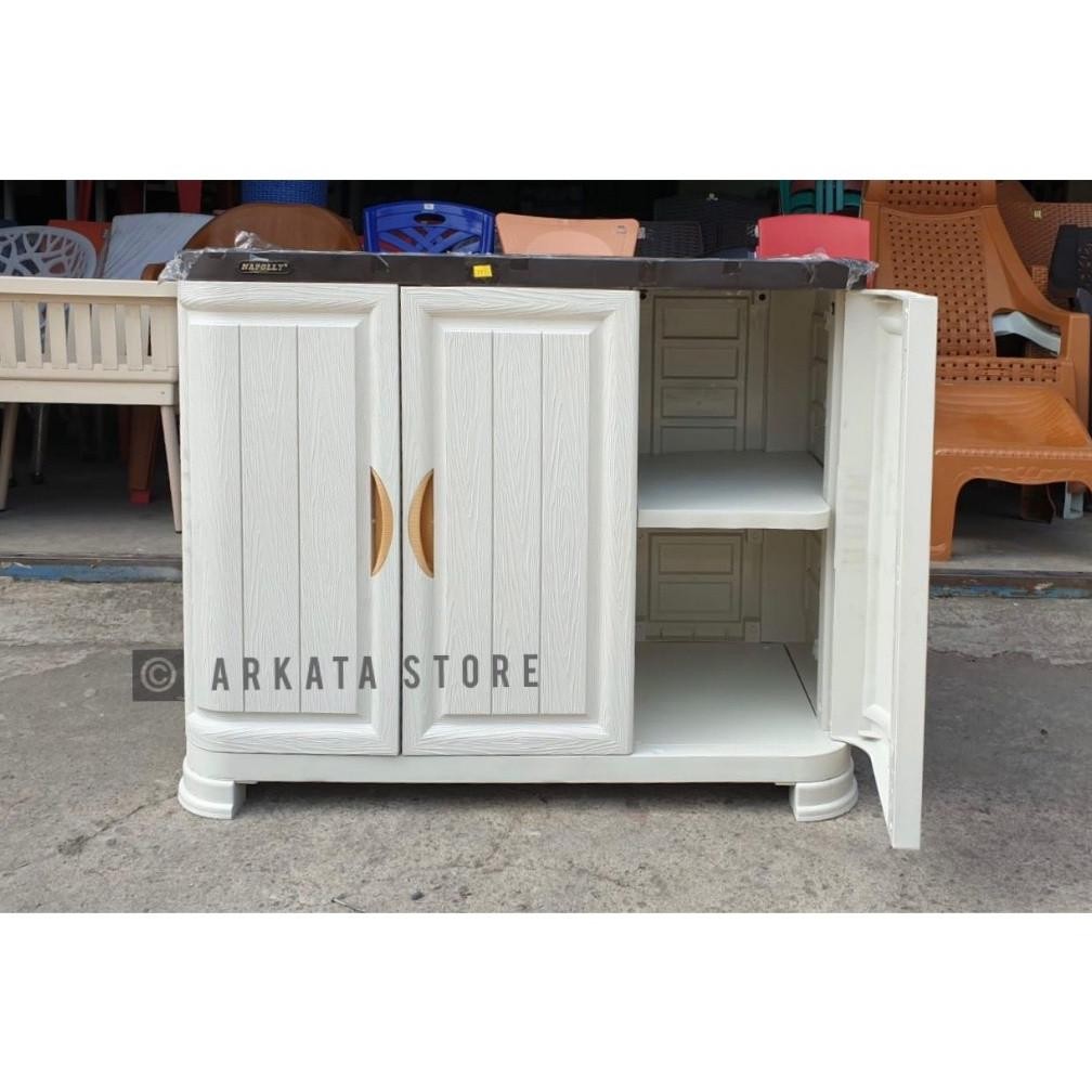 NAPOLLY - CABSULFET 353 Papan - Meja TV Napolly | Bufet TV Plastik | Meja Dengan Lemari | Rak TV Nap