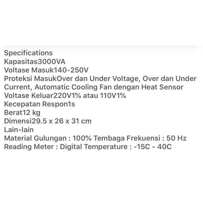 Stabilizer lexos 3000 Digital Stabilizer listrik Rumah [ CHETKI ]
