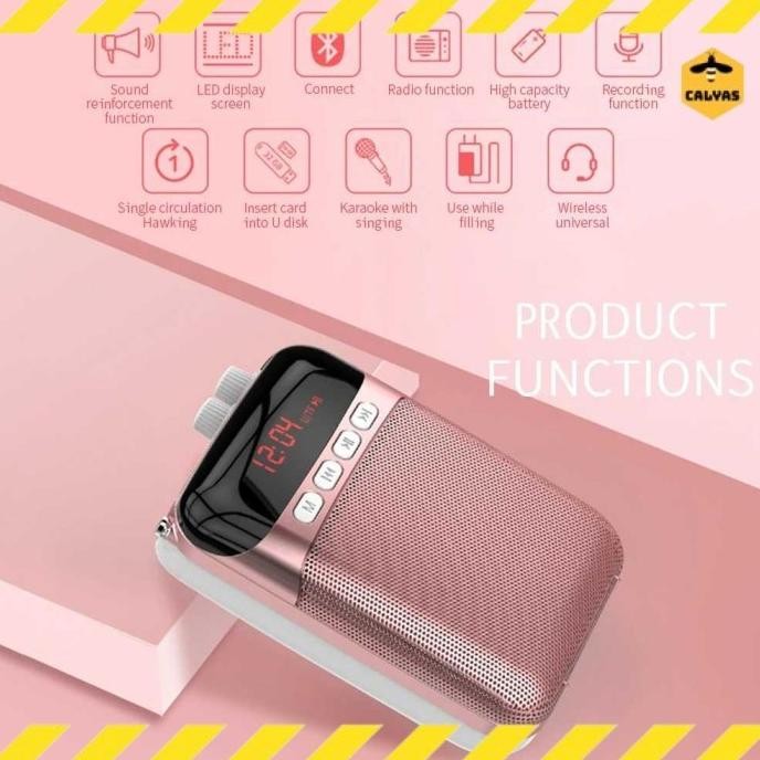Murah Speaker Megaphone Portable Pinggang Microphone Bluetooth Wireless
