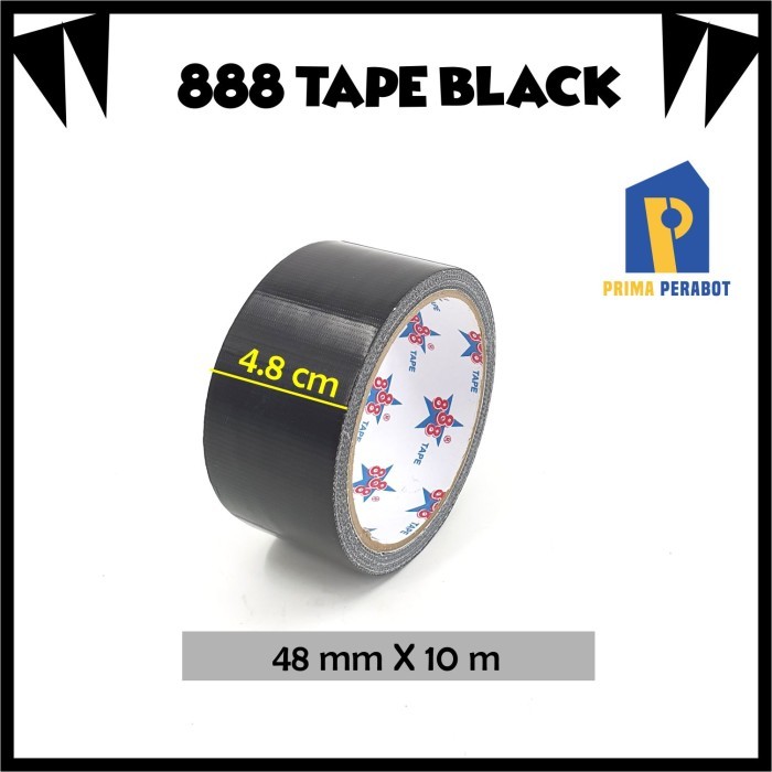 

Lakban Hitam Kain 48Mm Solasi Black Tape 888
