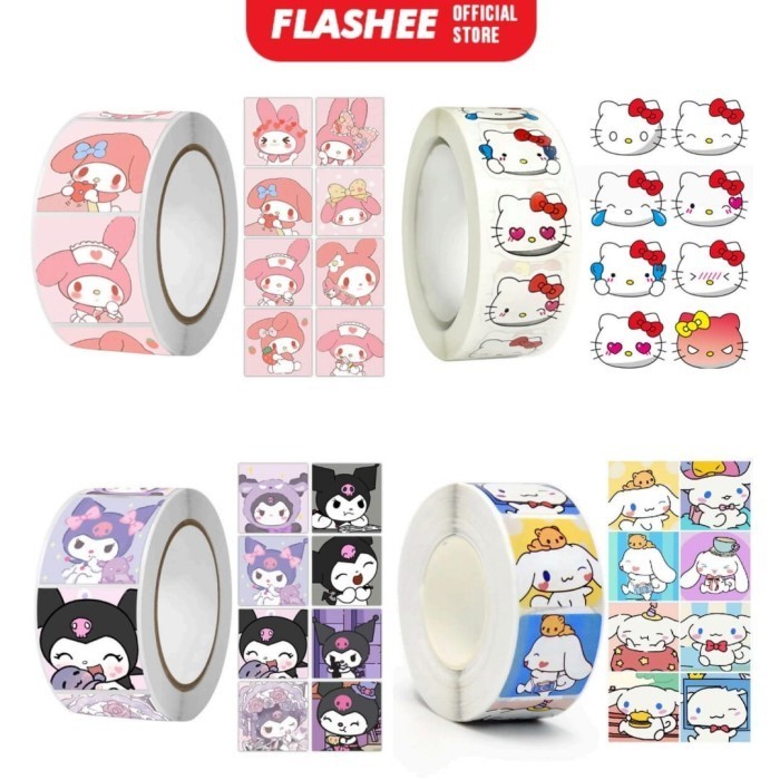 

Label Stiker Roll Tempel Kawaii Karakter Sanrio Lucu Washi Tape Motif Hello Kitty Melody Kuromi