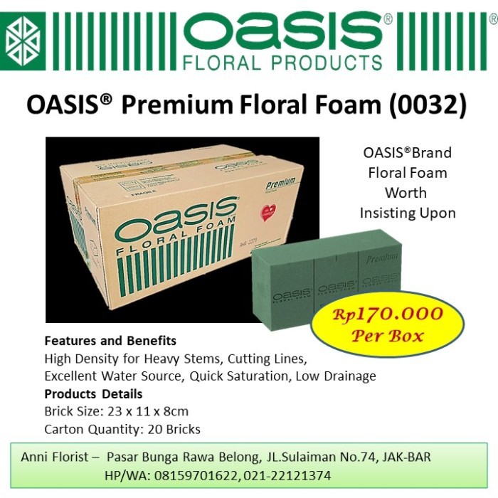 OASIS Premium Floral Foam Busa Basah