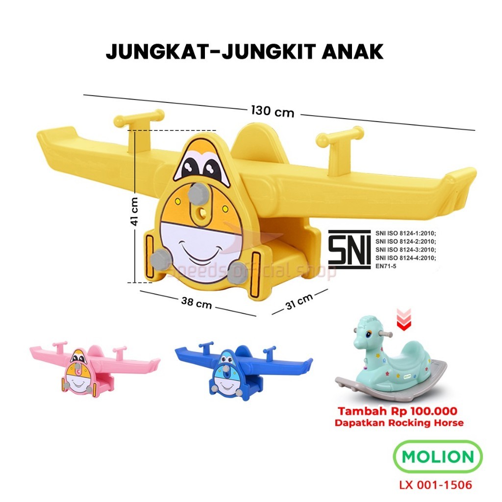 Mainan SNI Jungkat Jungkit Anak Seesaw Prosotan Playground Perosotan Kuda Kudaan Jungkat-Jungkit