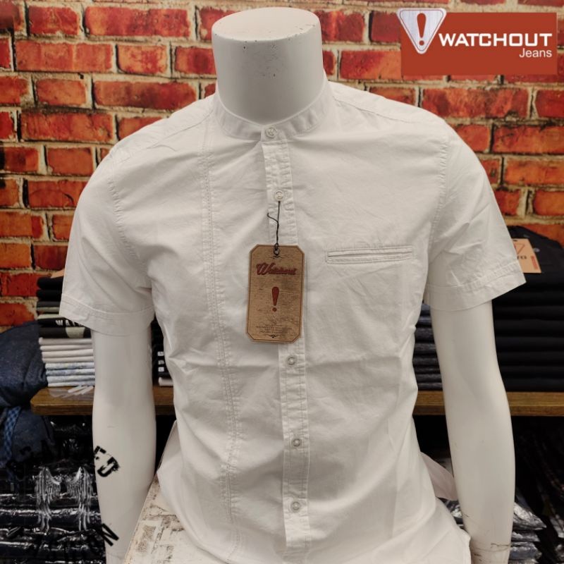 WATCHOUT JEANS DMG30 KEMEJA KOKO LENGAN PENDEK JS800930002 WHITE