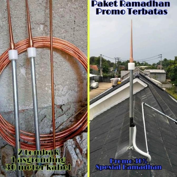 Penangkal petir Anti petir Tingal pasang di rumah aman petir [terbaik]